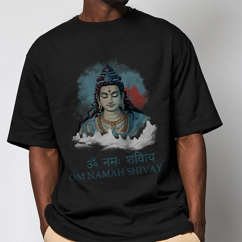 Sanskrit OM NAMAH SHIVAYA Colorful Clouds Tee T-shirt