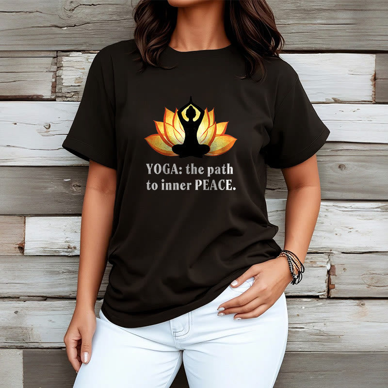 Yoga The Path To Inner Peace Lotus Tee T-shirt