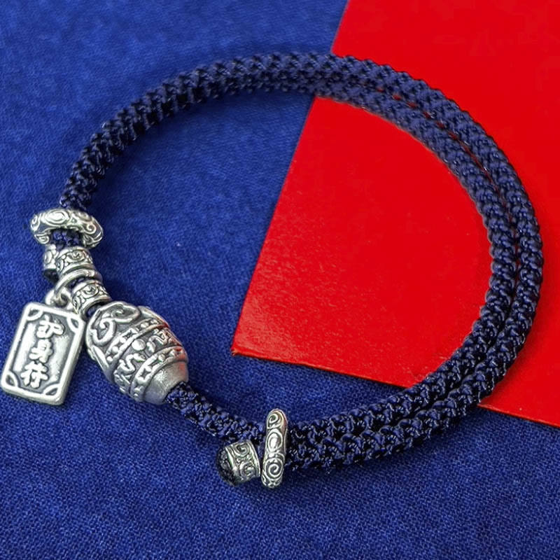 925 Sterling Silver Elephant Amulet Charm Red String Bracelet