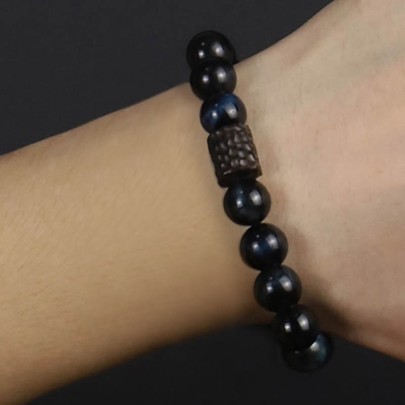 Tiger Eye Ebony Wood Beads Calm Bracelet