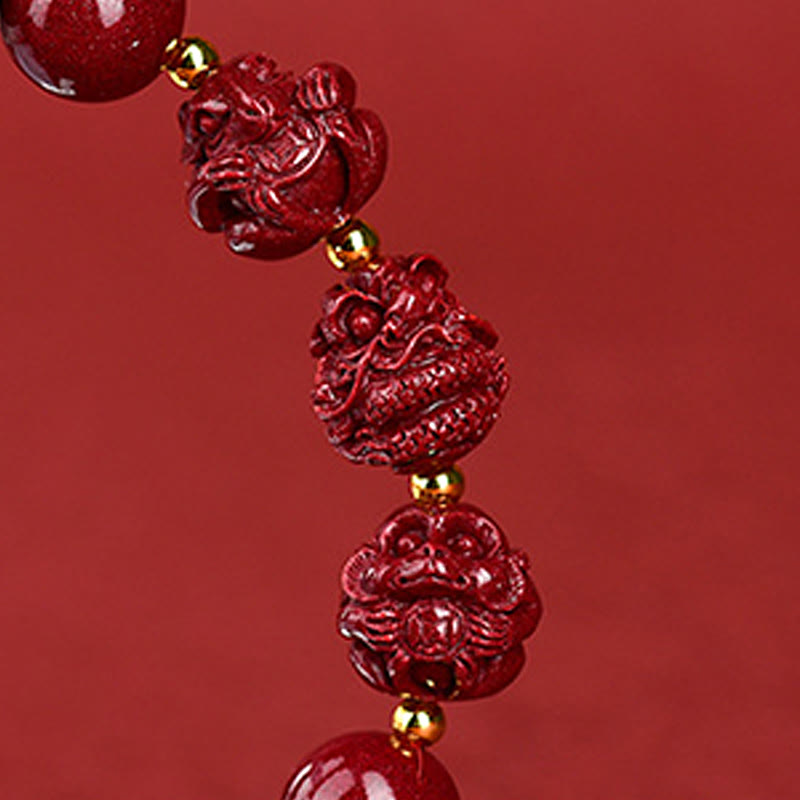 Chinese Zodiac Cinnabar Keep Away Evil Spirits Blessing Bracelet