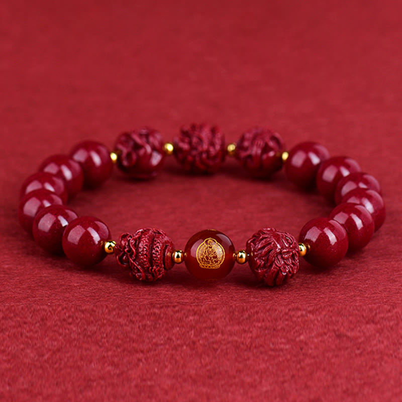 Chinese Zodiac Cinnabar Keep Away Evil Spirits Blessing Bracelet
