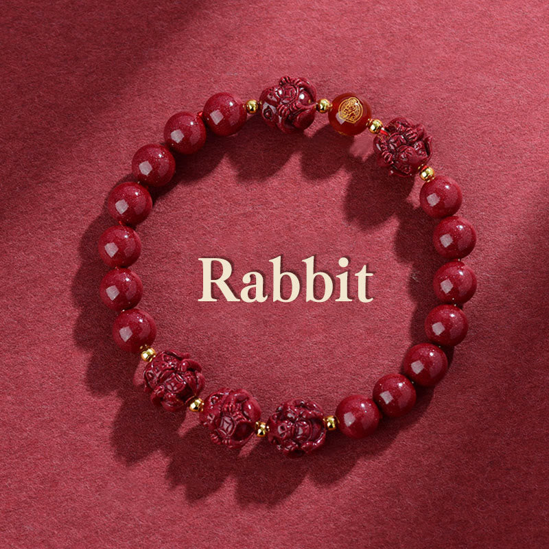 Chinese Zodiac Cinnabar Keep Away Evil Spirits Blessing Bracelet