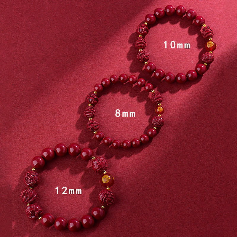 Chinese Zodiac Cinnabar Keep Away Evil Spirits Blessing Bracelet