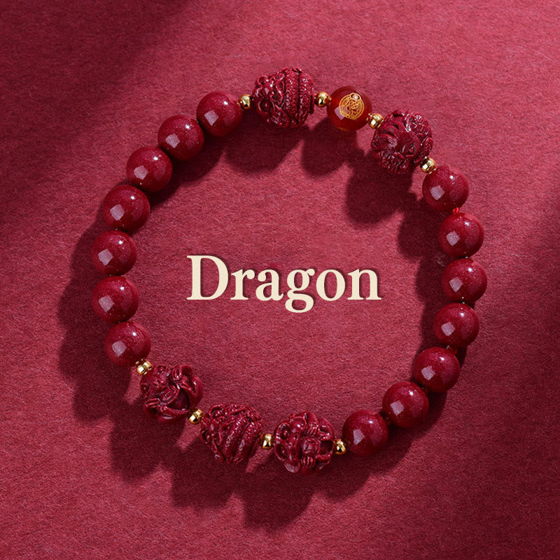 Chinese Zodiac Cinnabar Keep Away Evil Spirits Blessing Bracelet
