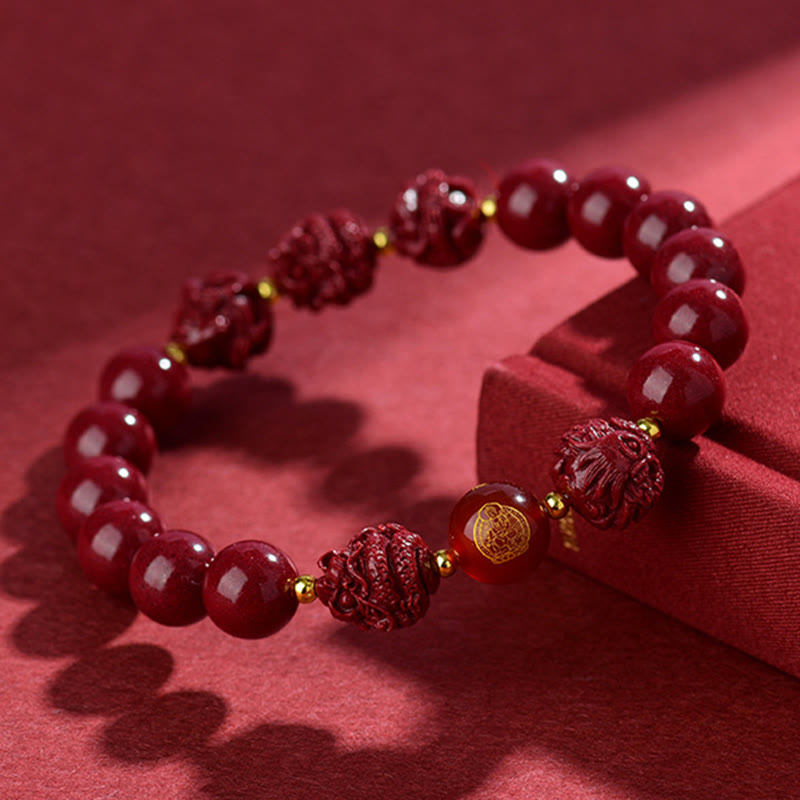 Chinese Zodiac Cinnabar Keep Away Evil Spirits Blessing Bracelet
