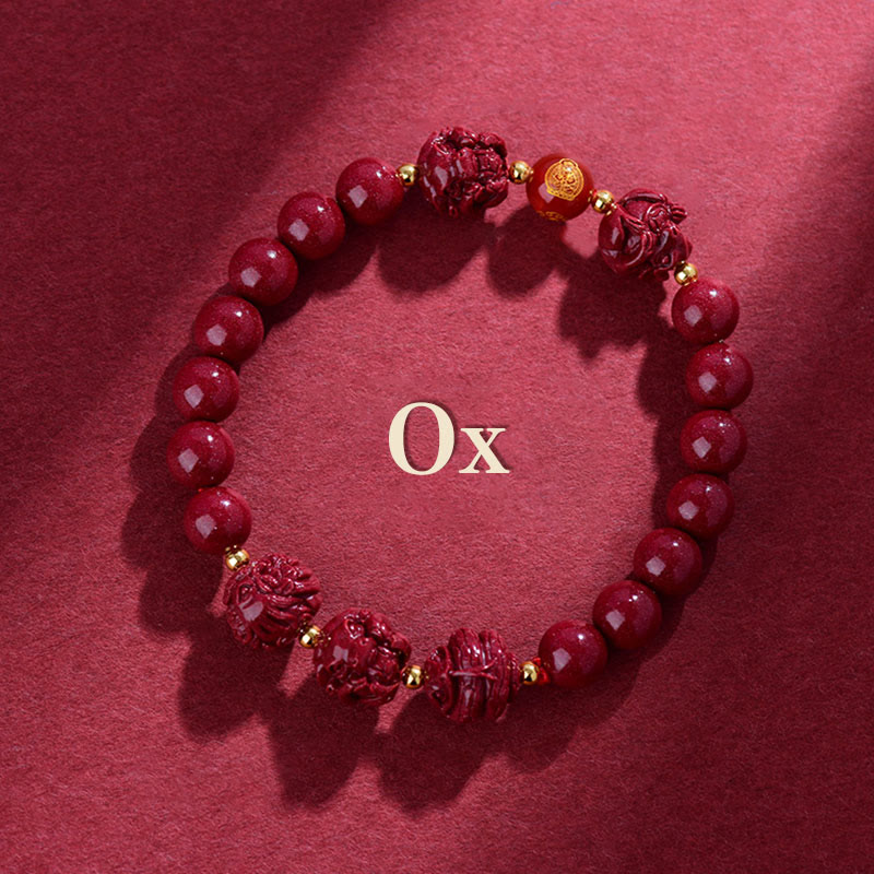 Chinese Zodiac Cinnabar Keep Away Evil Spirits Blessing Bracelet