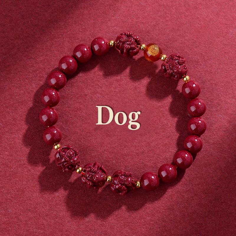 Chinese Zodiac Cinnabar Keep Away Evil Spirits Blessing Bracelet