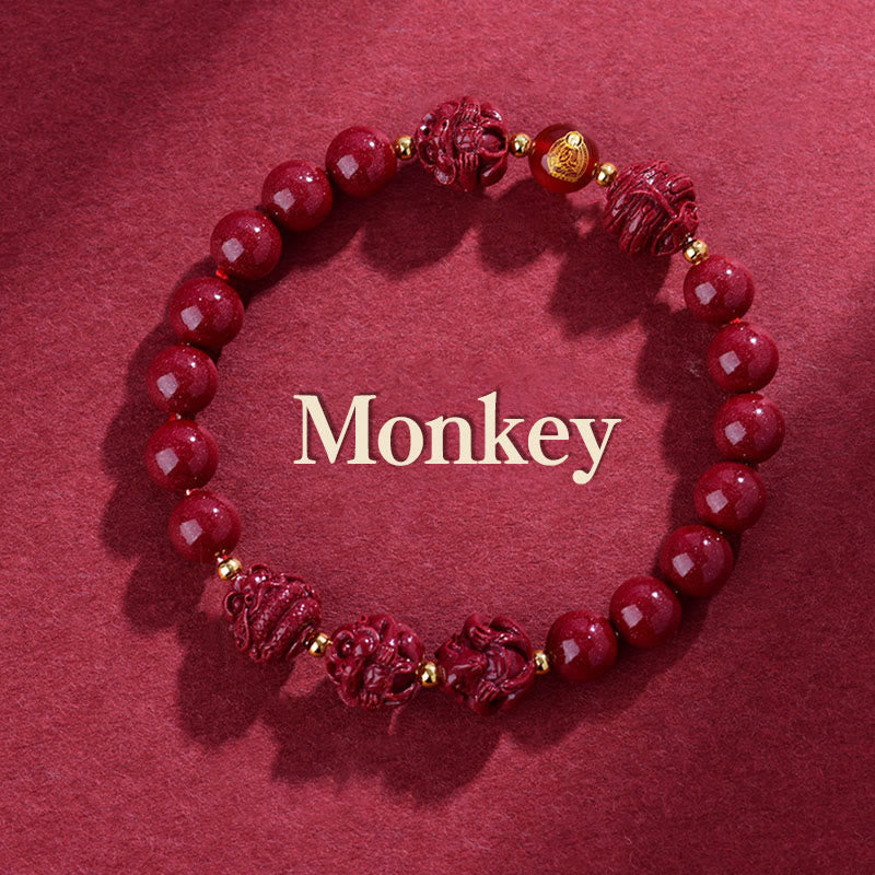 Chinese Zodiac Cinnabar Keep Away Evil Spirits Blessing Bracelet