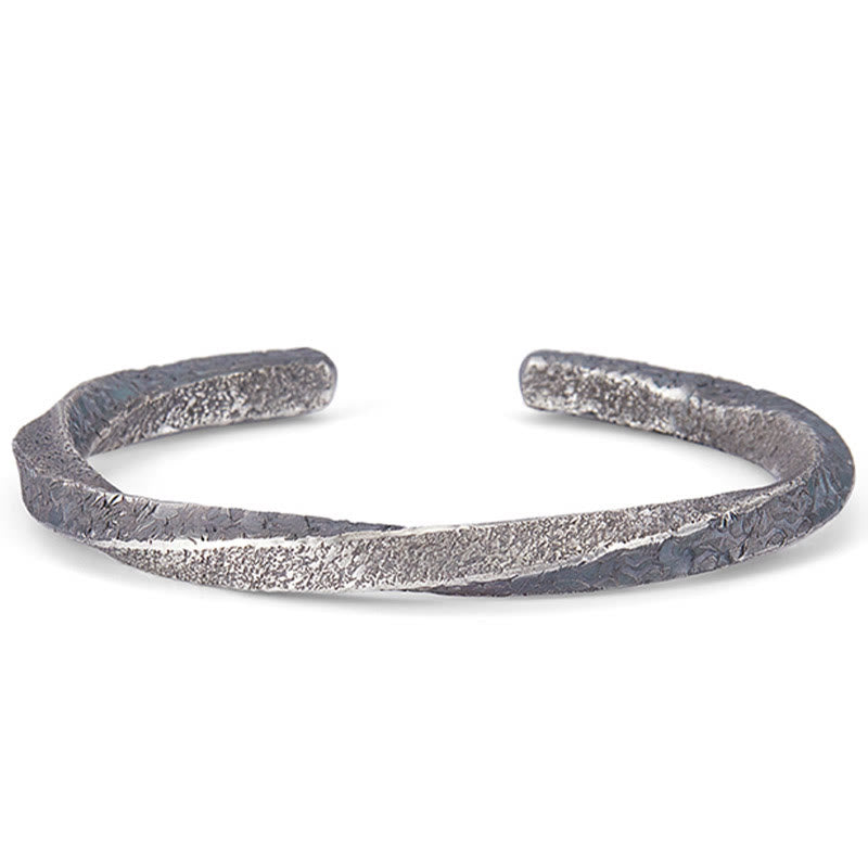 Retro 999 Sterling Silver Möbius Loop Eternal Love Cuff Bracelet Bangle