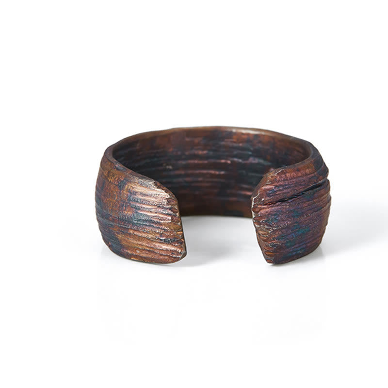 Retro 999 Sterling Silver Copper Adjustable Protection Ring