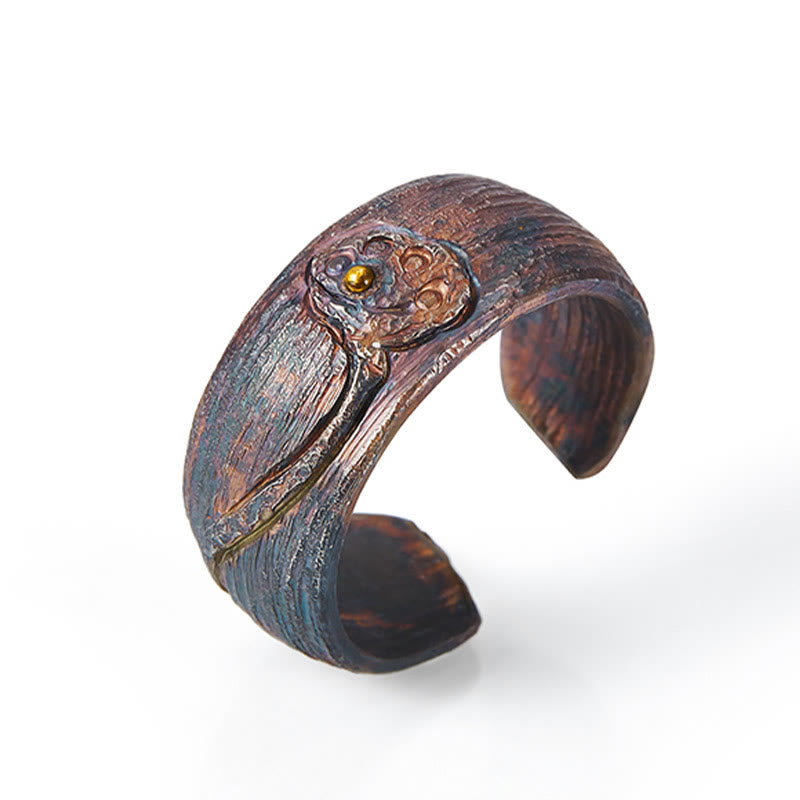 Retro 999 Sterling Silver Copper Adjustable Protection Ring