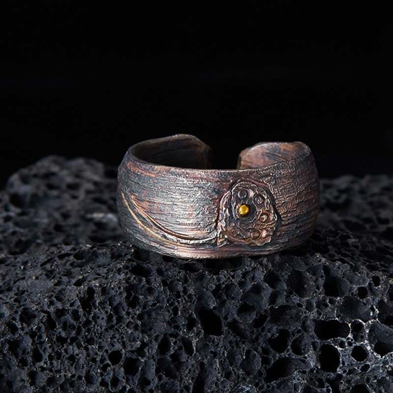 Retro 999 Sterling Silver Copper Adjustable Protection Ring