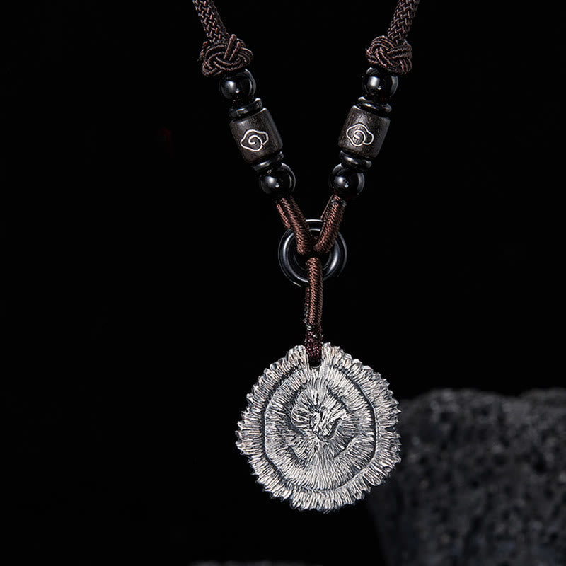 999 Sterling Silver Sophora Flavescens Cotton Rope Necklace Pendant