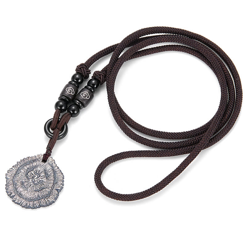 999 Sterling Silver Sophora Flavescens Cotton Rope Necklace Pendant