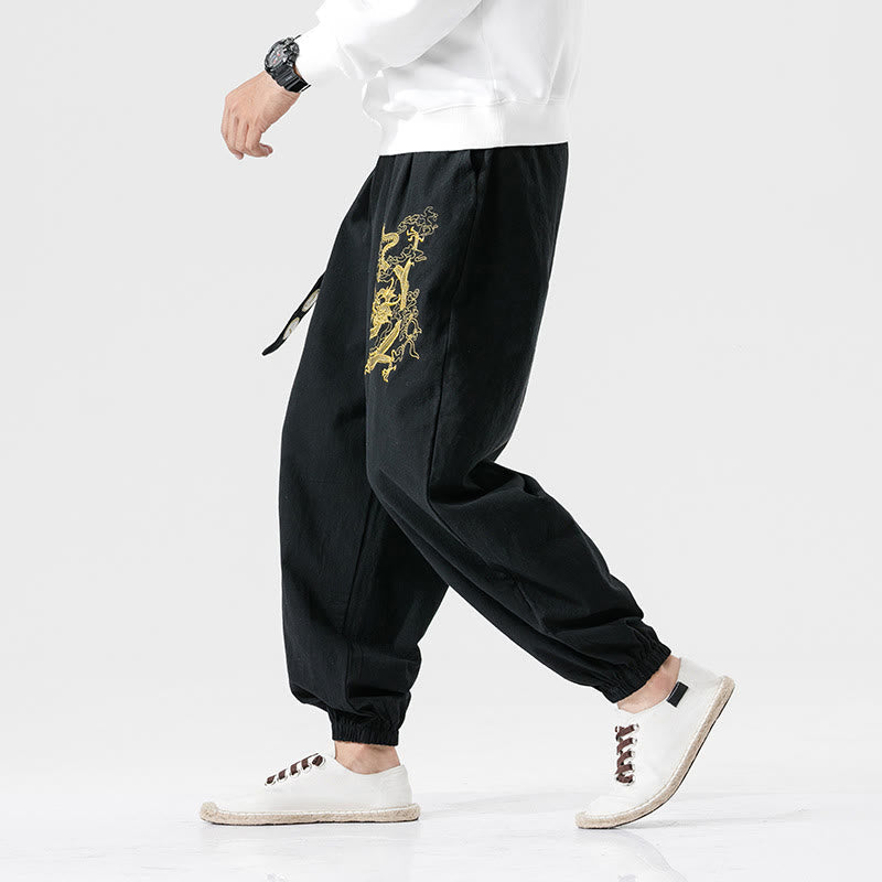Tactile Cotton Relaxed Cloud Dragon Meditation Pants