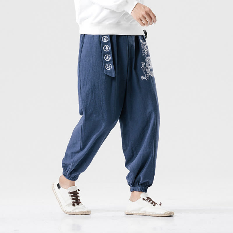 Tactile Cotton Relaxed Cloud Dragon Meditation Pants