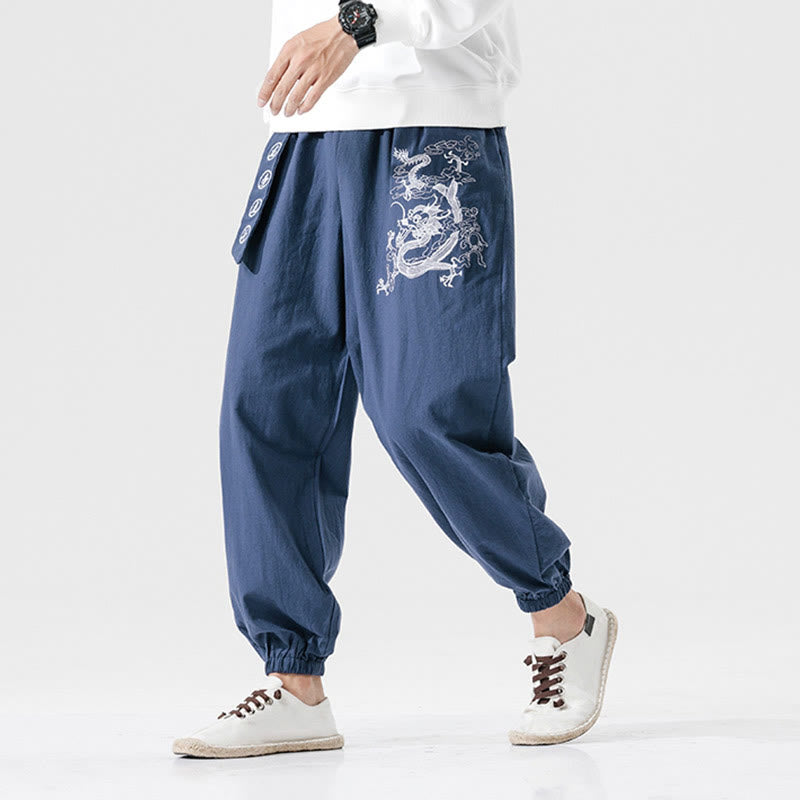 Tactile Cotton Relaxed Cloud Dragon Meditation Pants
