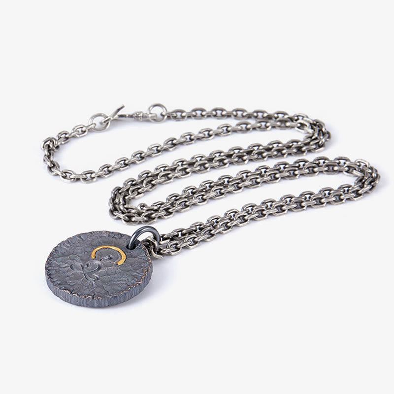 999 Sterling Silver 999 Gold 925 Sterling Silver Buddha Statue Lotus Necklace Pendant