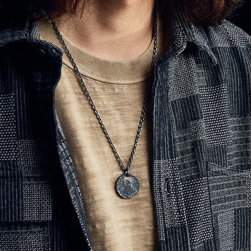 999 Sterling Silver 999 Gold 925 Sterling Silver Buddha Statue Lotus Necklace Pendant