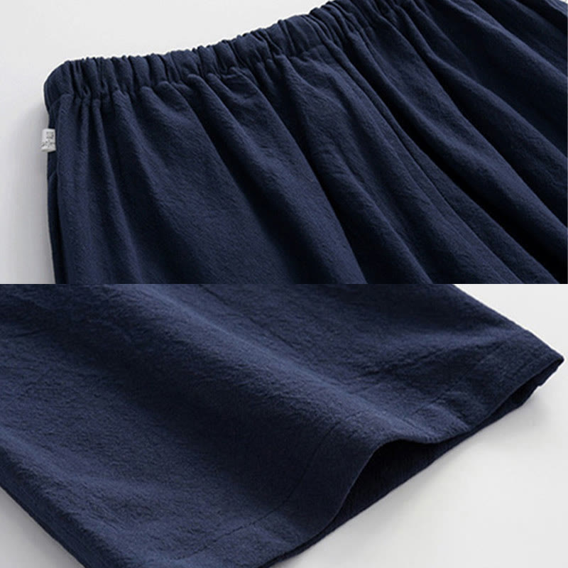 Frog-Button Tang Long Sleeve Shirt Pants Men's Suit
