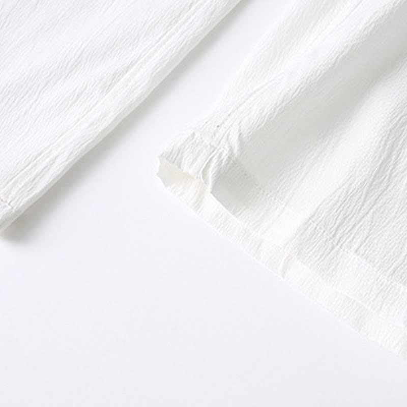 Lightweight Breathable Frog-Button Wide-Leg Meditation Suit