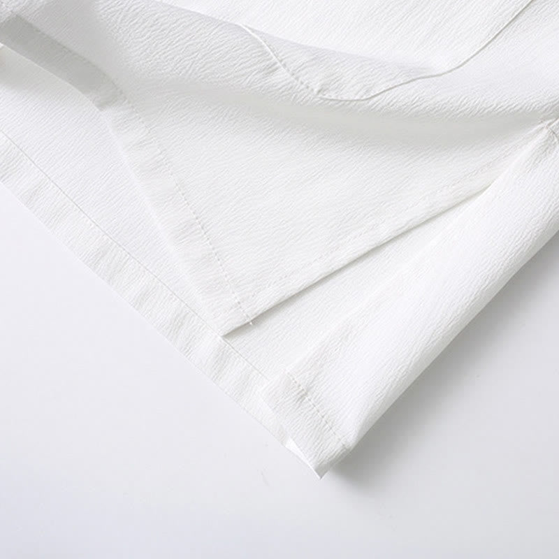 Lightweight Breathable Frog-Button Wide-Leg Meditation Suit