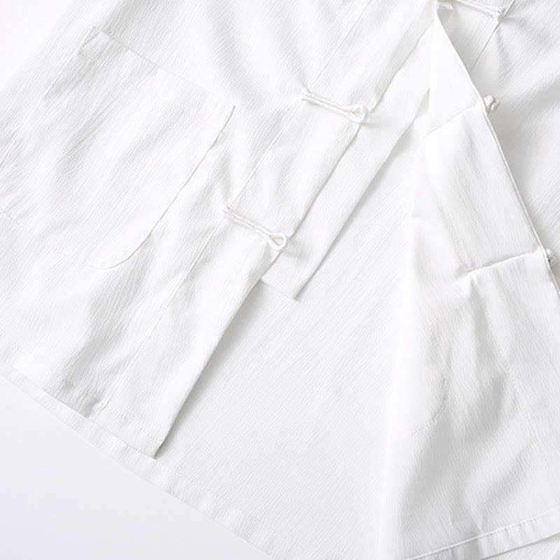 Lightweight Breathable Frog-Button Wide-Leg Meditation Suit
