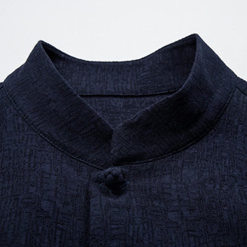 Solid Color Chinese Tang Suit Cotton Linen Jacket Men Clothing