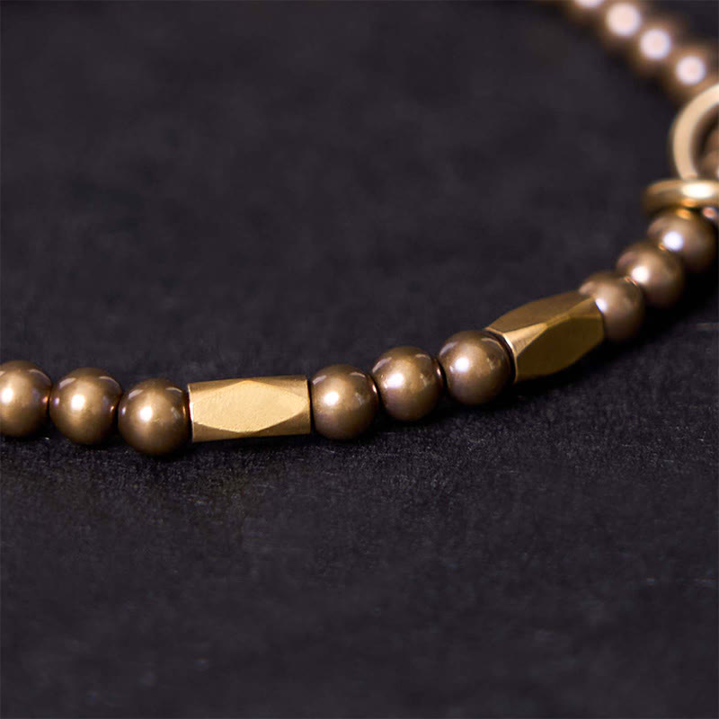 Wealth Self Care Copper Brass Beads Design Couple Bracelet