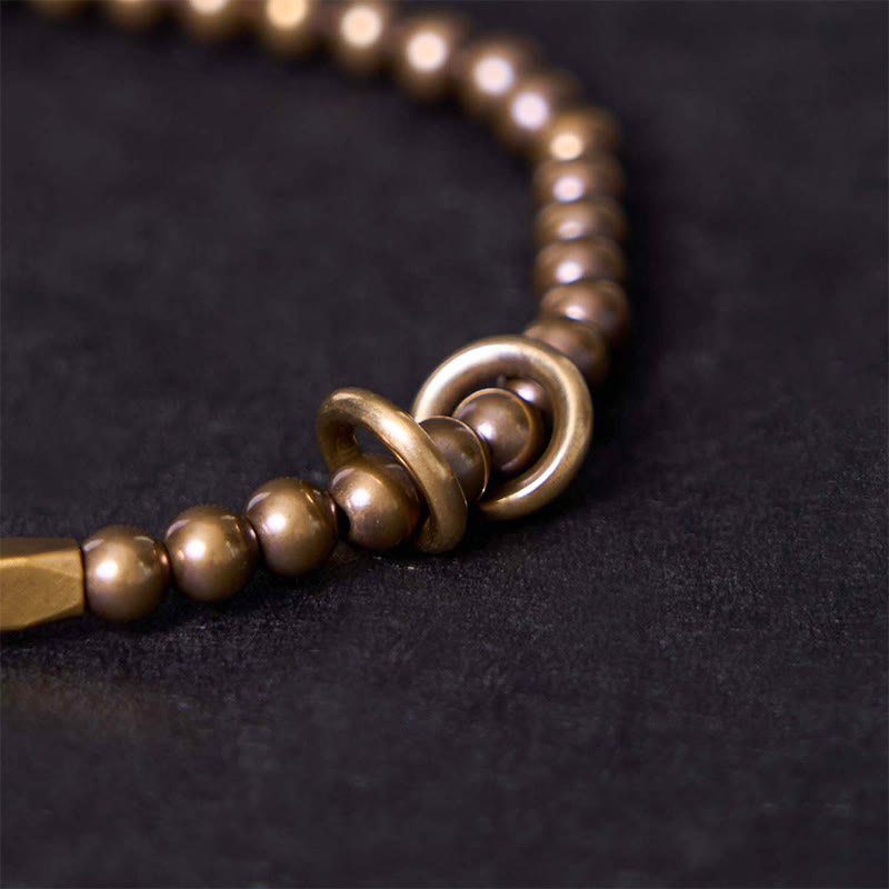 Wealth Self Care Copper Brass Beads Design Couple Bracelet