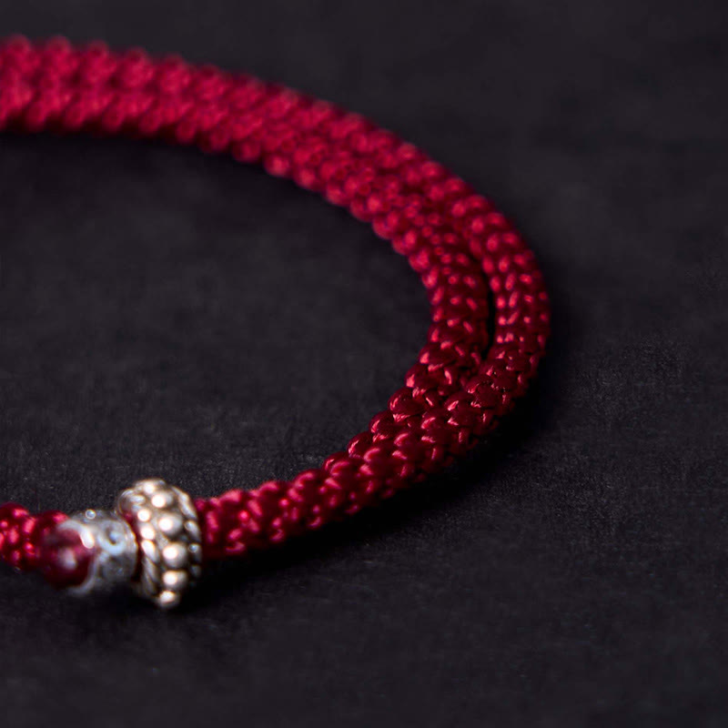 925 Sterling Silver Elephant Amulet Charm Red String Bracelet