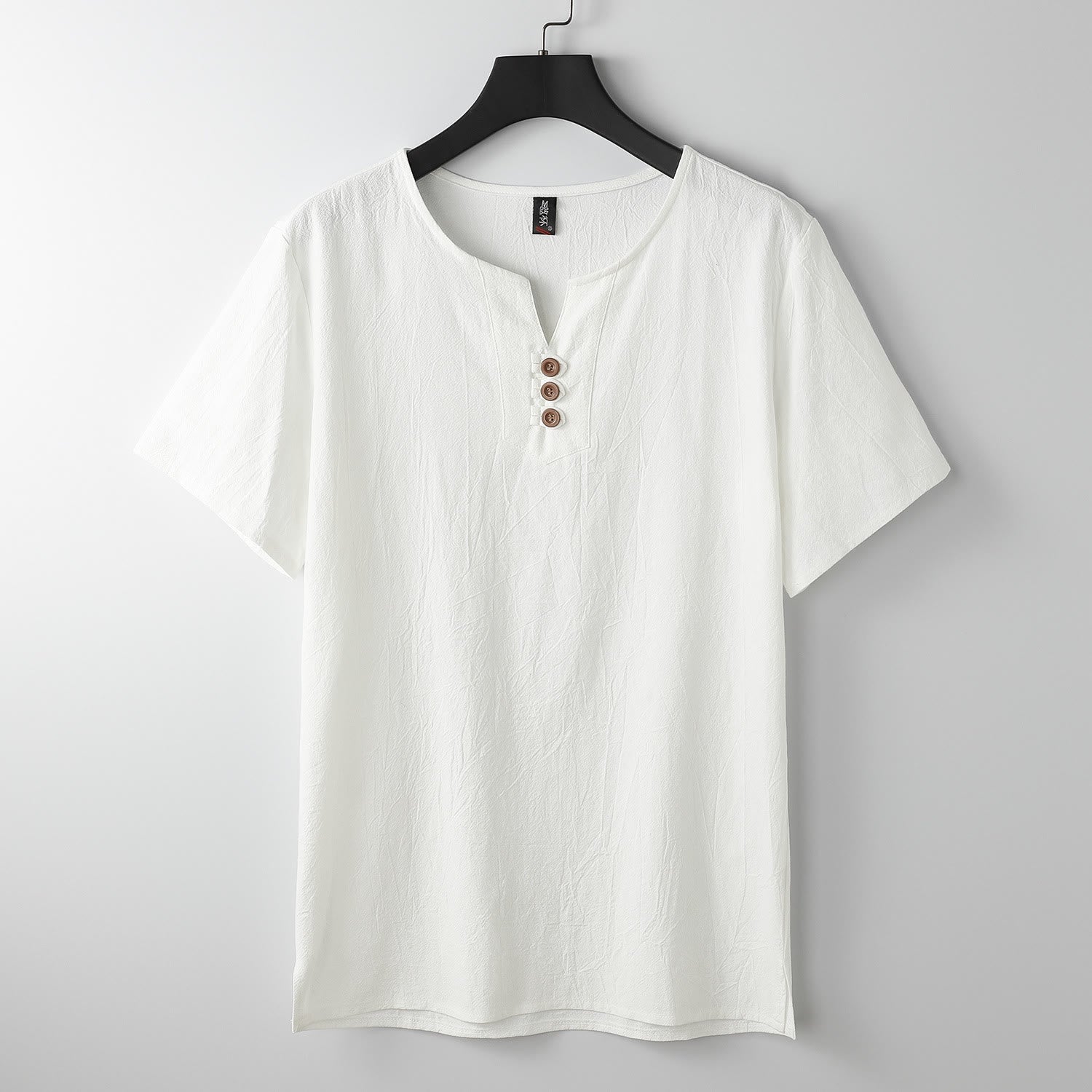 Breathable Linen Blend V-Neck Mindful Meditation T-Shirt