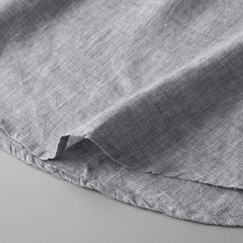 Breathable Linen Stand Collar Meditation Shirt