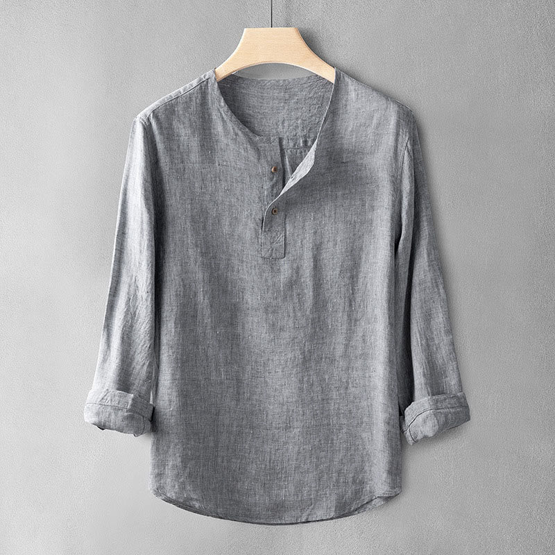 Breathable Linen Stand Collar Meditation Shirt