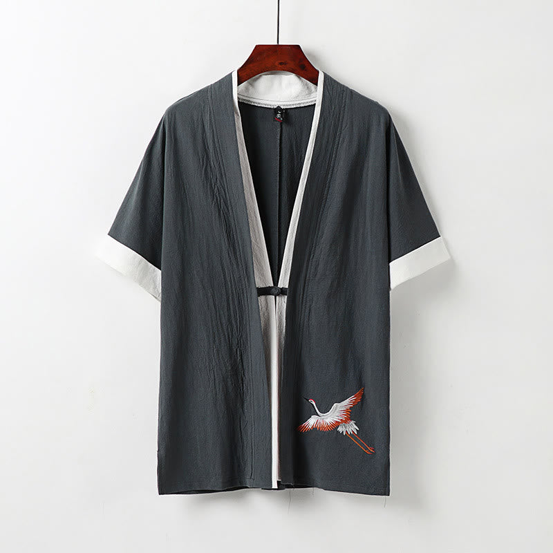 Structured Cotton Frog-Button Meditation Shirt