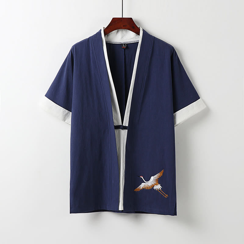 Structured Cotton Frog-Button Meditation Shirt