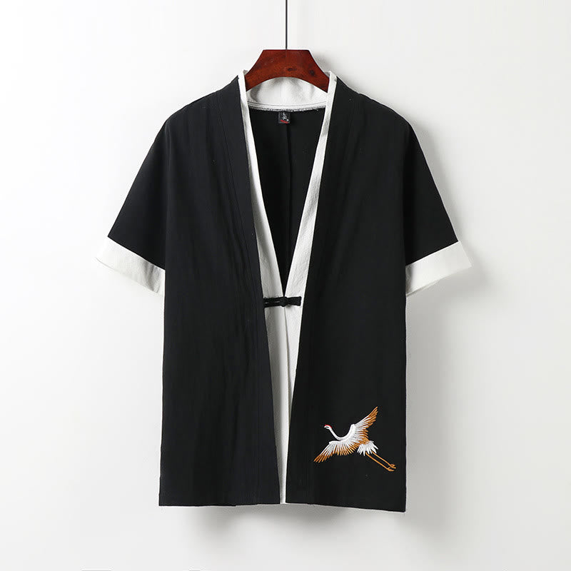 Structured Cotton Frog-Button Meditation Shirt