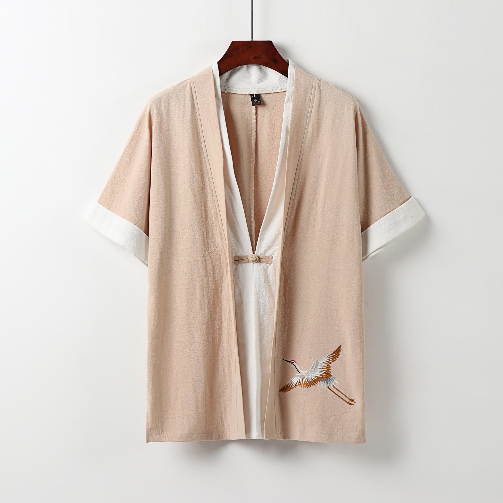 Structured Cotton Frog-Button Meditation Shirt