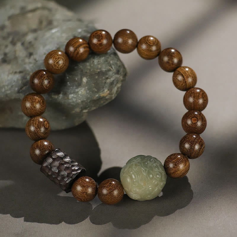 Sandalwood Bodhi Seed PiXiu Ebony Wood Bead Healing Bracelet