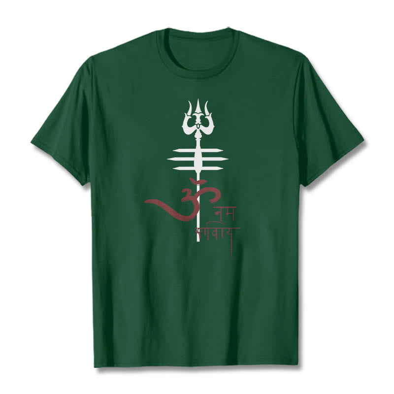 OM NAMAH SHIVAYA Trident Cotton Tee T-shirt