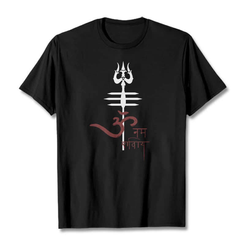 OM NAMAH SHIVAYA Trident Cotton Tee T-shirt