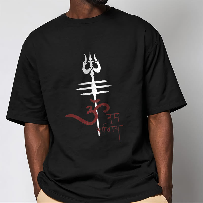 OM NAMAH SHIVAYA Trident Cotton Tee T-shirt