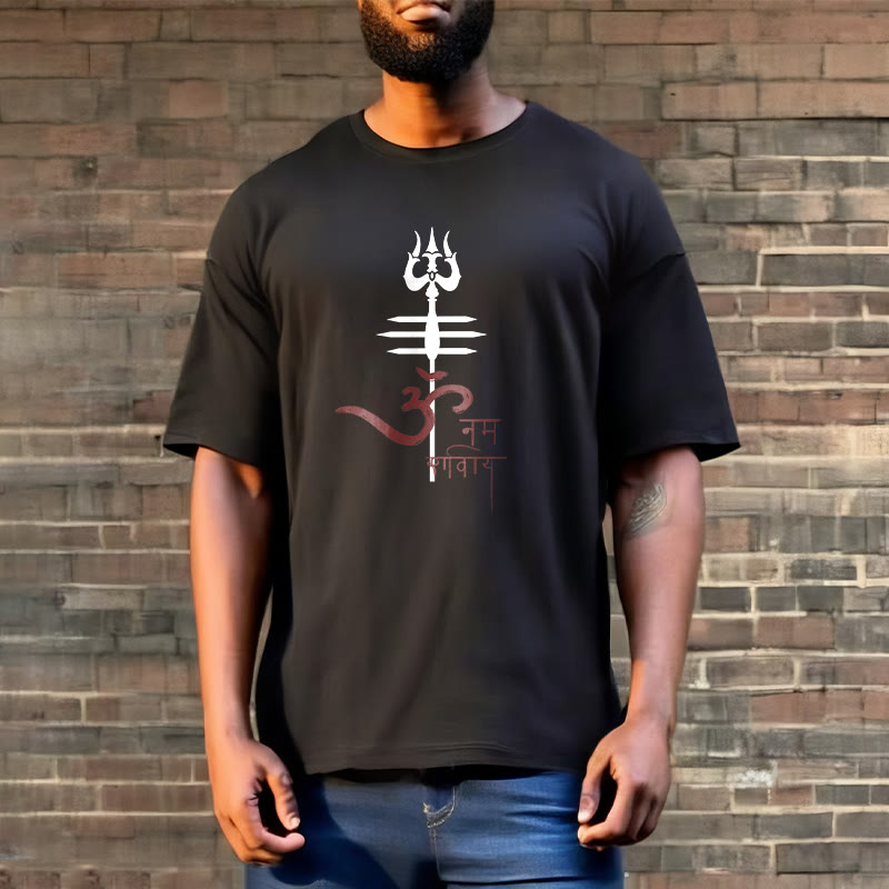 OM NAMAH SHIVAYA Trident Cotton Tee T-shirt