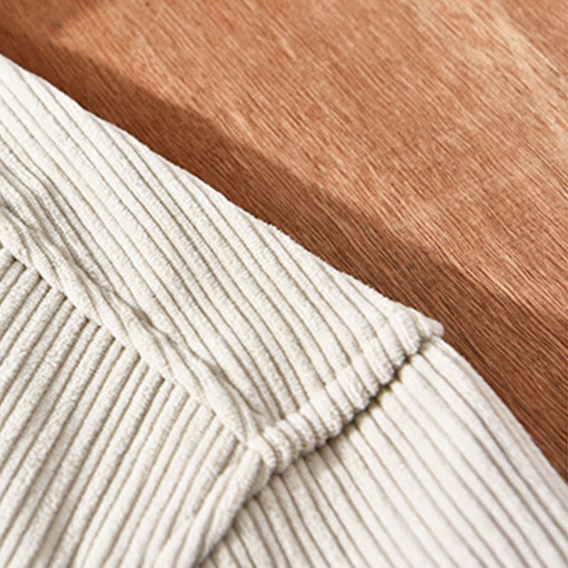 Men's Long Sleeve Fleece Lined With Pocket Corduroy Comfortable Shirt
