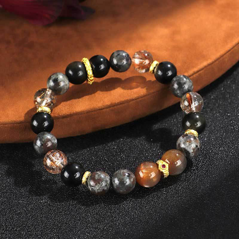 Sun Stone Lava Rock Positive Bracelet