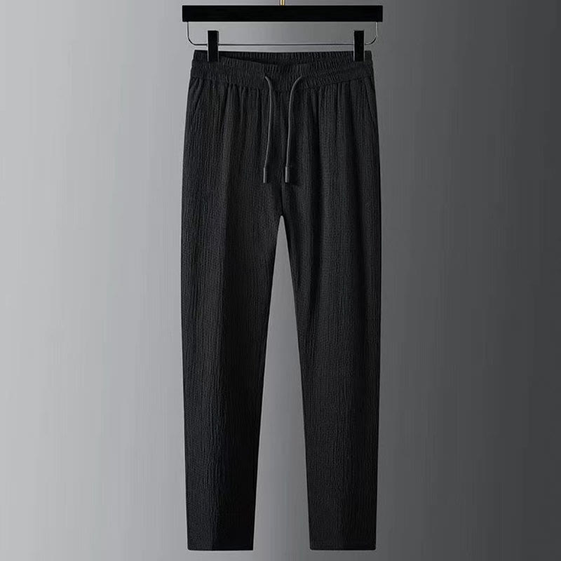 Pure Color Long Sleeve Top Pants Clothing Men's Set