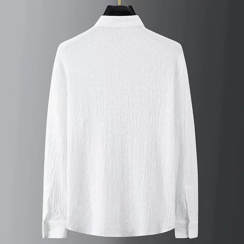 Pure Color Long Sleeve Top Pants Clothing Men's Set