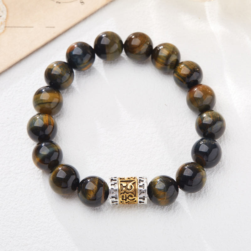 Tiger Eye Six True Words Courage Bracelet