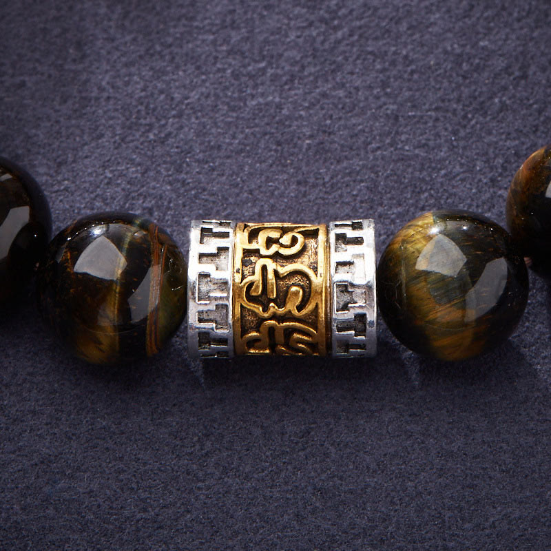 Tiger Eye Six True Words Courage Bracelet